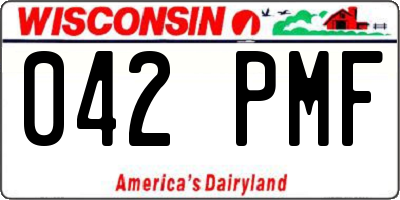 WI license plate 042PMF
