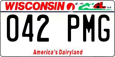 WI license plate 042PMG