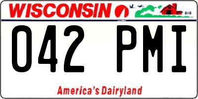 WI license plate 042PMI