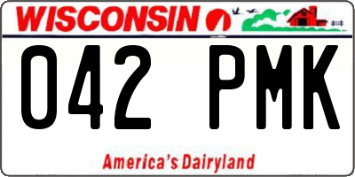 WI license plate 042PMK