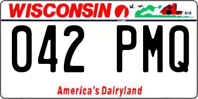 WI license plate 042PMQ