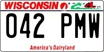 WI license plate 042PMW