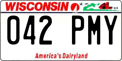 WI license plate 042PMY