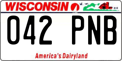 WI license plate 042PNB