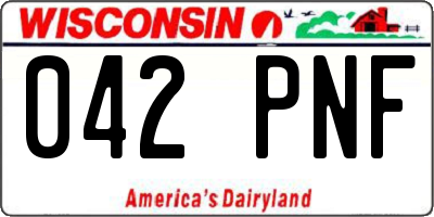WI license plate 042PNF