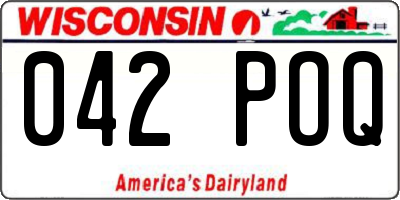 WI license plate 042POQ