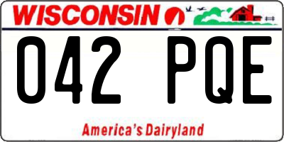 WI license plate 042PQE