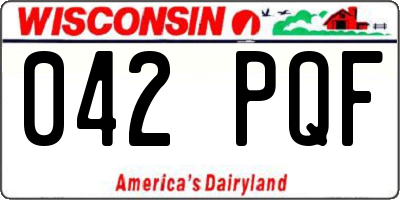 WI license plate 042PQF