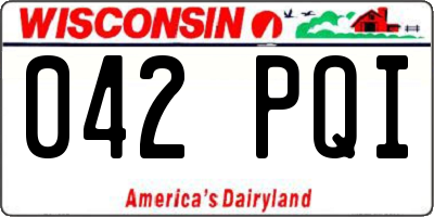 WI license plate 042PQI