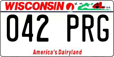 WI license plate 042PRG