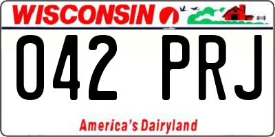 WI license plate 042PRJ