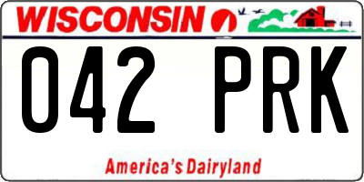 WI license plate 042PRK