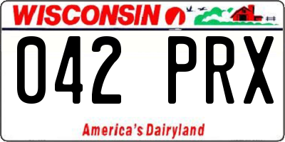 WI license plate 042PRX