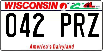 WI license plate 042PRZ