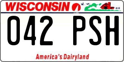 WI license plate 042PSH