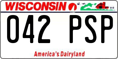 WI license plate 042PSP