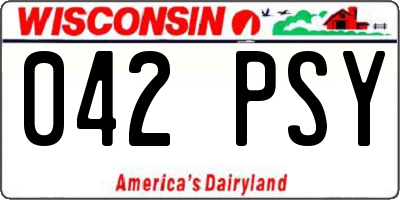 WI license plate 042PSY