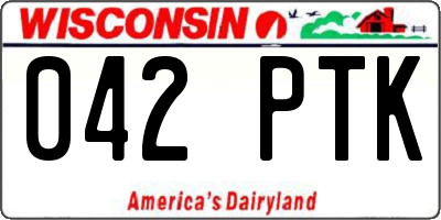 WI license plate 042PTK
