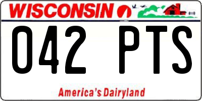 WI license plate 042PTS