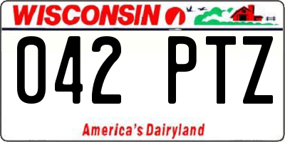 WI license plate 042PTZ