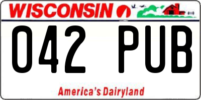 WI license plate 042PUB