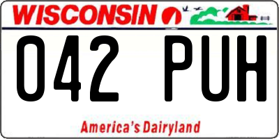 WI license plate 042PUH