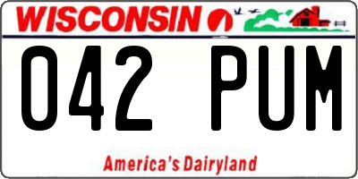 WI license plate 042PUM
