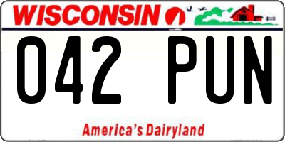 WI license plate 042PUN