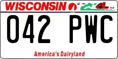 WI license plate 042PWC