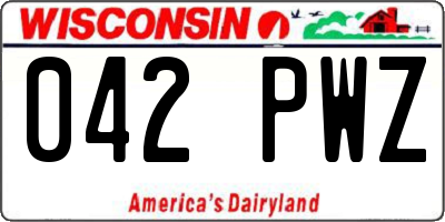 WI license plate 042PWZ