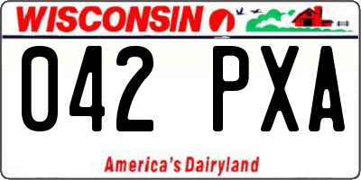 WI license plate 042PXA