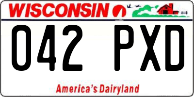 WI license plate 042PXD