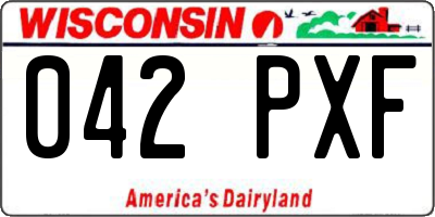 WI license plate 042PXF