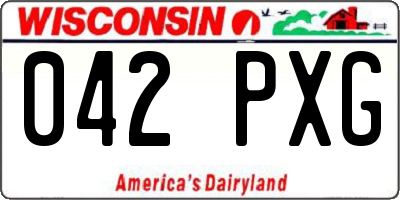 WI license plate 042PXG