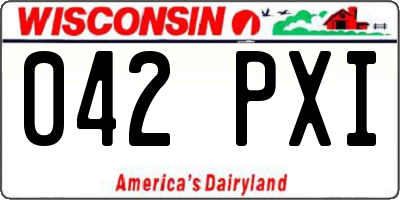 WI license plate 042PXI