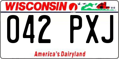 WI license plate 042PXJ