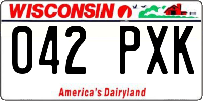 WI license plate 042PXK