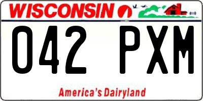 WI license plate 042PXM