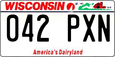 WI license plate 042PXN