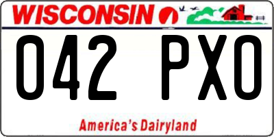 WI license plate 042PXO