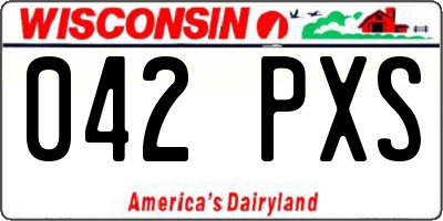WI license plate 042PXS