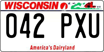 WI license plate 042PXU