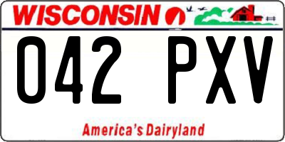 WI license plate 042PXV