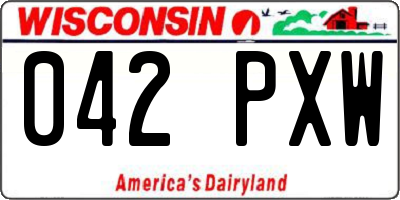 WI license plate 042PXW