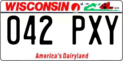 WI license plate 042PXY