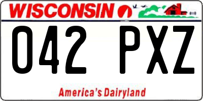 WI license plate 042PXZ