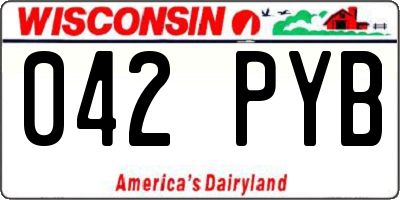 WI license plate 042PYB