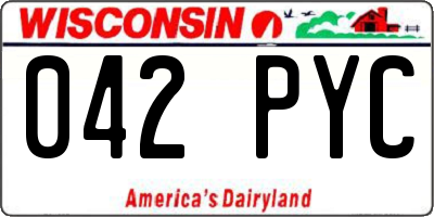 WI license plate 042PYC