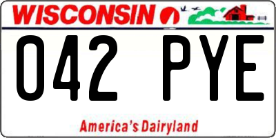 WI license plate 042PYE