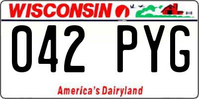WI license plate 042PYG